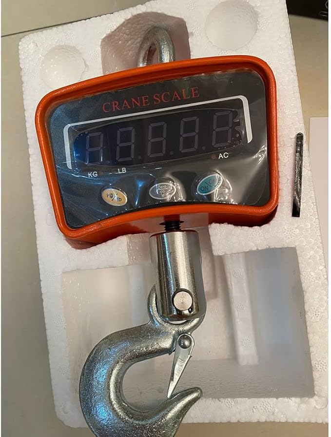 Heavy Duty Electronic Hanging Scale for Suitcases, Industrial Strength Luggage with Hook Travel and Shipping Needs (Orange 500KG)