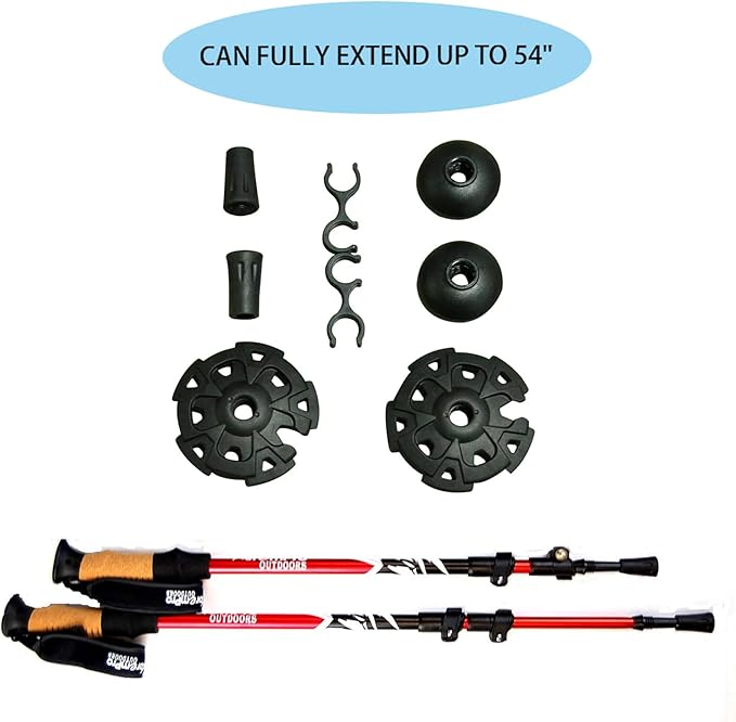 2 Pcs Trekking Poles,Aluminum Lightweight Collapsible Hiking Poles for Women,Walking Sticks for Hiking Carbon Fiber