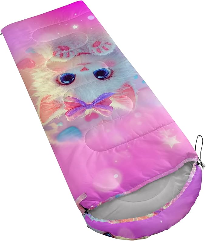 QOOMO Animals Camping Sleeping Bags,3 Season Warm & Cool Weather,Lightweight,Waterproof Sleeping Bags for Adults & Kids,Traveling,and Outdoors,Camping Gear Equipment