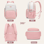Laptop Backpack for Women Bookbag: 15.6 inch Work School Backpacks with Pouch Pocket for Large Capacity Cup & USB Charger College Book Bag Travel Business Nurse Teacher Bookbags Anti-theft Back Pack