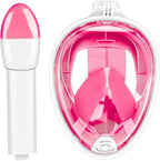 Full Face Snorkel Mask Adults with Dry Top System, Detachable Camera Mount, 180 Panoramic Anti-Fog Anti-Leak Diving Mask for Adult and Kids