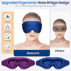 Sleep Mask, 2 Packs Premium Eye Mask for Sleeping, Total Blackout, Superior Soft Comfort, Upgraded 3D Ergonomic Designed Sleeping Mask for Home, Office, Travel, Meditation, Yoga, Blue & Purple
