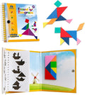 Coogam Travel Tangram Puzzle - Magnetic Pattern Block Book Road Trip Game Jigsaw Shapes Dissection STEM Games with Solution for Kid Adult Challenge - IQ Educational Toy Gift Brain Teasers 360 Patterns