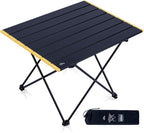 iClimb Ultralight Compact Camping Folding Table with Carry Bag (Black - L)