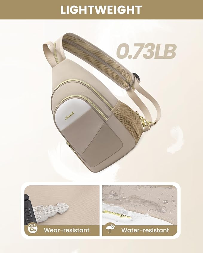 LOVEVOOK Sling Backpack for Women, Convertible Crossbody, Small Diaper Bag, Water-Resistant Hiking Daypack, Travel Shoulder Chest Bag