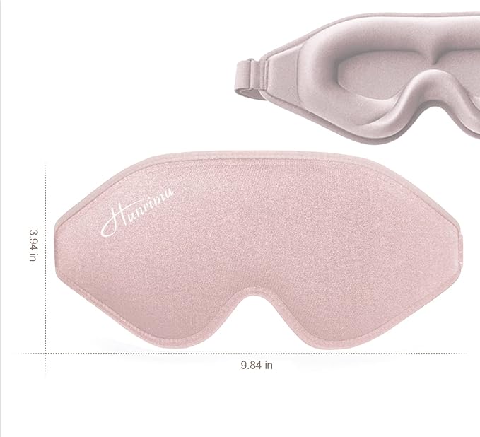 Sleep Eye Mask for Women Men, Soft and Comfortable Night Eye Mask for Sleeping, 3D Blockout Eye Cover for Travel, Blindfold with Adjustable Strap (Pink)