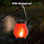 Hompavo Gen2 Solar Lanterns Outdoor Waterproof with Realistic Flickering Flame, Dual Charging (USB/Solar) & 2 Modes - Decorative Hanging/Table Lights for Patio Garden Porch Halloween Decor, 2/Red
