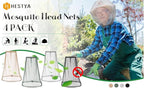 HESTYA 4 Pack Mosquito Bug Net Mesh for Head Mosquito Head Net Face Neck Fly Netting Hood from Insect Bugs Gnats for Outdoor