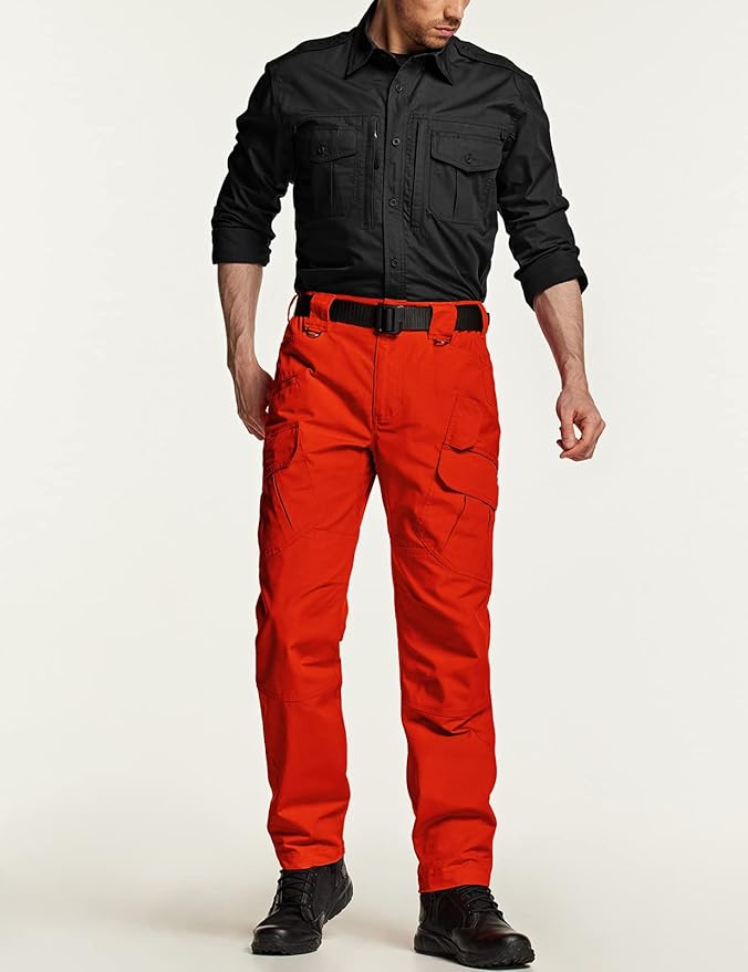 CQR Men's Tactical Pants, Water Resistant Ripstop Cargo Pants, Lightweight EDC Work Hiking Pants, Outdoor Apparel
