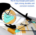 TOBWOLF 6 Pack 3.54" / 9cm Stainless Steel D-Ring Patch for Inflatable Boat Kayak Dinghy SUP, Triangular D-Ring PVC Patch Stand-Up Paddleboard Canoe Rafting Accessories, NO Glue Included