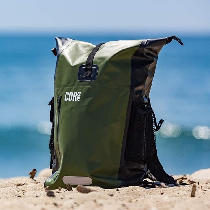 COR Surf 100% Waterproof Heavy Duty Backpack And Dry Backpack For Swimming, Boating Or Kayaking, Roll-top Design With Sonically Welded Seams And Padded Laptop Sleeve (40L, 21 x 15 x 8 Inches)