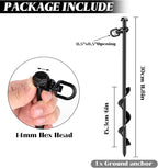 Ground Anchors (1pcs) Easy to Use 10mm Diameter, Heavy Duty Anchor Hook for Camping Tent, Canopies, Car Ports, Sheds, Swing Sets, Securing Animals – Black Powder Coated
