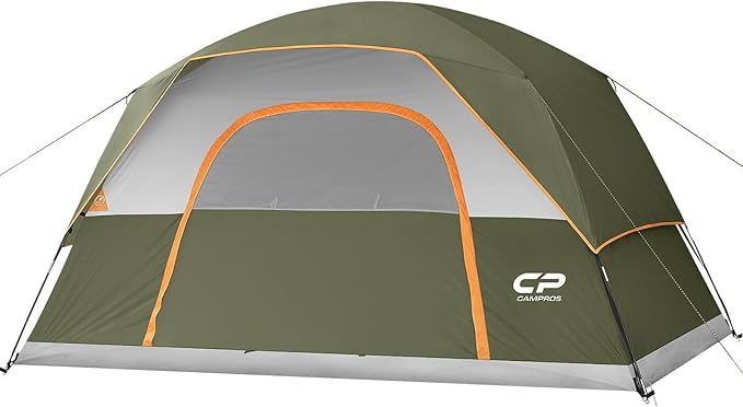 CAMPROS CP Tents for Camping 4 Person Tent Waterproof Windproof Double Layer Camping Tent, Easy Setup Dome Tent with Large Mesh Windows & Wider Door for Outdoor Camping & Hiking
