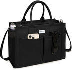 TOPDesign Heavy-Duty Canvas Tote Bag for Women, Adjustable Crossbody/Shoulder Handbag with 9 Pockets, Everything Tote