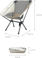 ONEFOREST Camping Chair, Foldable Portable Backpacking Chair for Beach Camp Hiking Outdoor Sport, Beige