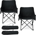 HaSteeL Camping Chair for Adults, Compact Folding Portable Chairs Set with Side Pockets for Outdoors Fishing, Hiking, Backpacking, Picnic, Beach, Travel, Supports to 250lbs, & Storage Bags (Black)