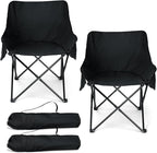 HaSteeL Camping Chair for Adults, Compact Folding Portable Chairs Set with Side Pockets for Outdoors Fishing, Hiking, Backpacking, Picnic, Beach, Travel, Supports to 250lbs, & Storage Bags (Black)