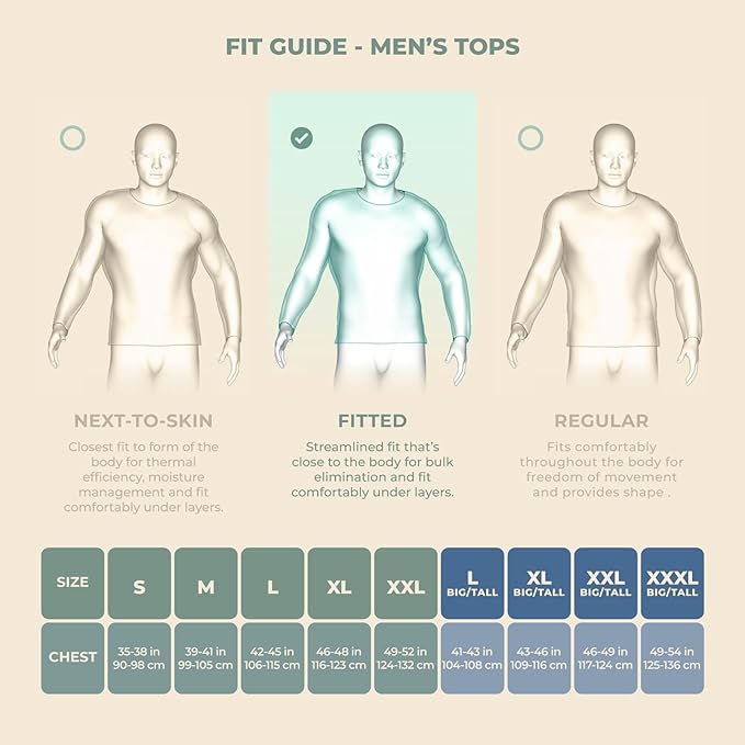 MERIWOOL Mens Base Layer - 100% Merino Wool Midweight Long Sleeve Thermal Shirt