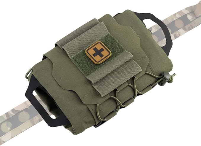 SABADO Rapid/Quick Deploy First Aid Kit Pack Tactical IFAK Pouch Two-Piece System Med Roll Carrier Hypalon Handle Outdoor Sport Hunting Bag