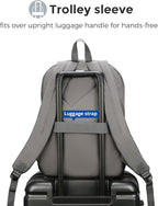 Swissdigital Design Big Student Laptop Backpack with Fun Personalized Patches For College Boys & Girls, Middle High School Teen Bookbag Cool Travel Daypack Grey- Includes 3 Patches | SD1718-03