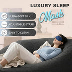 Luxury Sleep Mask – Pack of 2 Ultra-Soft Silk Eye Covers with Adjustable Strap & Soft Ear Loops, 3D Contoured Light Blocking Sleeping Mask for Travel, Naps & Relaxation(Black & Blue)