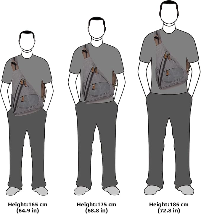 KL928 Canvas Sling Bag - Small Crossbody Backpack Shoulder Casual Daypack Rucksack for Men Women(Large Version)