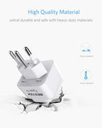 BESTEK Brazil, South Africa Travel Plug Adapter, Grounded Universal Type N Plug Adapter BR to US Adapter - Ultra Compact for Brazil, South Africa and More, 3 Pack