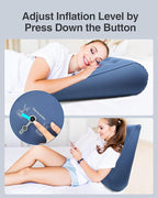 Luxtude Inflatable Wedge Pillow for Sleeping, Travel Wedge Pillow for Back Pain Relief, Knee Leg Elevation Support, Inflatable Bed Pillows for Sleeping, Back Support for Sitting Up