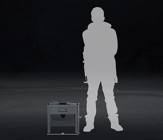 Concord Professional Single Banjo Wok Burner with Stand. Up to 270,000 BTU. Great for Home Brewing, Wok Stir Fry, Turkey, Etc. (16")