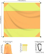 Beach Blanket Sandproof Waterproof, Large Beach Mat Lightweight Portable Quick Drying for Picnic Camping Hiking Travel Beach Accessories (1, Bigorangeyellow, 118"x110")