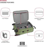 SwissGear Sion Softside Expandable Luggage with Spinner Wheels, Evergreen, Checked-Medium 25-Inch