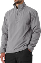 Men's Casual Quarter Zip Pullover Golf Windbreakers Athletic Lightweight Jacket Hiking Running Sweatshirt with Pockets