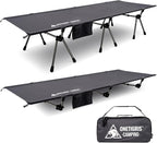 ONETIGRIS SUPRANUBIS Camping Cot, Height Adjustable with Cot Leg Extenders, Strong Support 330lbs, Lightweight Comfortable Folding Bed for Camping, Hiking, Travel, Truck, Beach, Office Nap