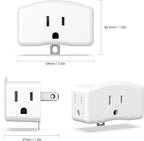 ETL Listed 3 Prong to 2 Prong Grounded Adapter, FiiMan 3 Pin to 2 Pin Polarized Plug Extender Power Strip Triple Outlet Converter, 3-Sided Outlets Wall Plug Splitter for Household Appliances,White(1)