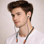 Ultra Strong Magnetic Compatible Airpod Pro Strap Anti-Lost Cord Sports Lanyard Compatible with Airpods 4 3 2 1 Pro 3 2 1, Black with Orange