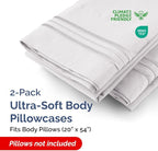 Long Pillowcases - Body Pillow Cover - Long Pillow Insert for Sleeping, Side Sleepers - Soft & Breathable Body Pillow Case with Envelope Enclosure - Comfy & Machine Washable - 20" x 54" (French Grey)