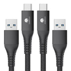 CONMDEX USB C Cable 10Gbps [6ft, 2-Pack] USB 3.1 Gen 2 USB A to USB C Android Auto Cable, 3A Type C Charger Fast Charging Data Transfer Cord for iPhone 17 Pro Max Samsung Galaxy S25, Black