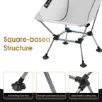 MOON LENCE Camping Chair Plus, Upgraded Comfort & Size, Still Compact and Lightweight, Folding Portable Chair for Backpacking & Hiking, 330Lbs Capacity, Gen 3 Plus (Grey (Plus))