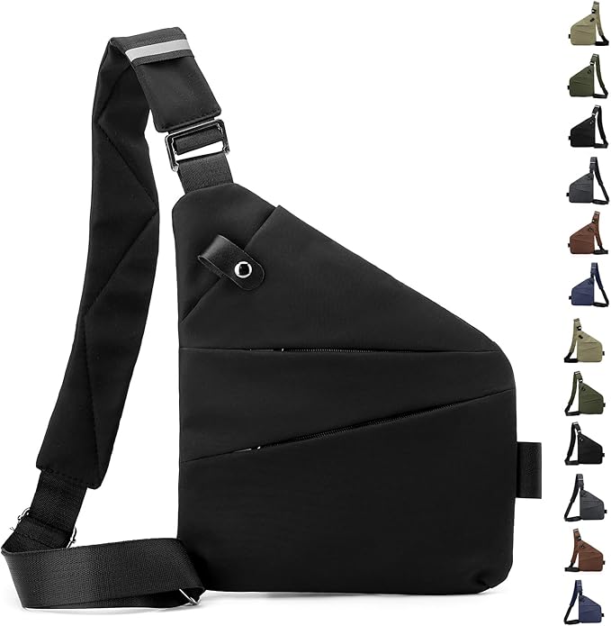 Anti Theft Crossbody Travel Bag for Women Men,Multi-pocket Crossbody Bag,Slim Sling Bag with Adjustable Strap