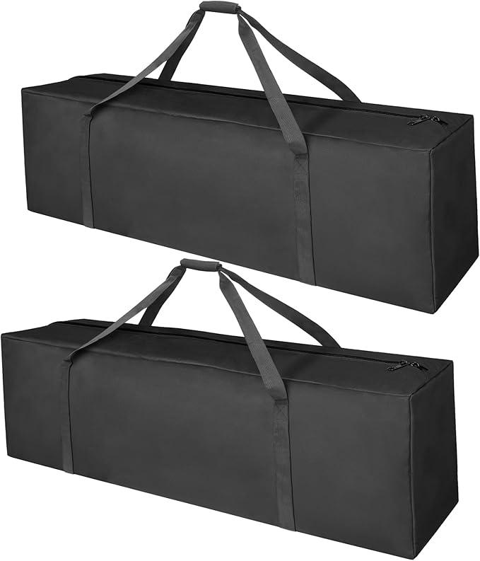 COOLBEBE 52" Sports Duffle Bag - 160L Extra Large Travel Duffel Luggage Bag with Upgrade 2-way Lockable Zippers, Sturdy & Water Resistant Long Duffle Bag for Camping Moving (Black 52inch 2Pack)