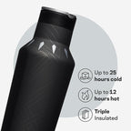 Corkcicle Sport Canteen - Keeps Beverages Cold 25 Hours - Triple Insulated Stainless Steel - Screw-On Lid - Reusable Bottle - Summer Drinkware Gift - Keeps Drinks Ice Cold - 20 oz - Black Panther