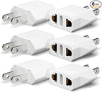 European to American Outlet Plug Adapter, Unidapt EU Europe to US USA Travel Adapter Plug Power Converter, EU/Asia/AU/Italy to U.S Canada Outlets Wall Plug Adapters Type A (6-Pack, White)