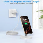 Magnetic Wireless Mag Safe Charger iPhone Stand,Magnet Wireless iPhone Charger Stand 6FT Fast Mag-Safe Charging Station Pad for Apple iPhone 16 Pro Max/16/16 Plus/15 Pro Max/14/13/12,AirPods Pro 2/3/4