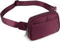 Pander Everywhere Belt Bag for Women, 5 Zipper Pockets Nylon Crossbody Fanny Pack Purse (Red Merlot)