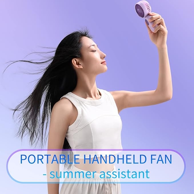 Mini Portable Fan 3 Pack, Cute Handheld Battery Operated Lightweight Small Personal Fans with 3 Speeds and USB Rechargeable Eyelash Fan for Stylish Girl Kids Women Men Office Outdoor Travel Camping