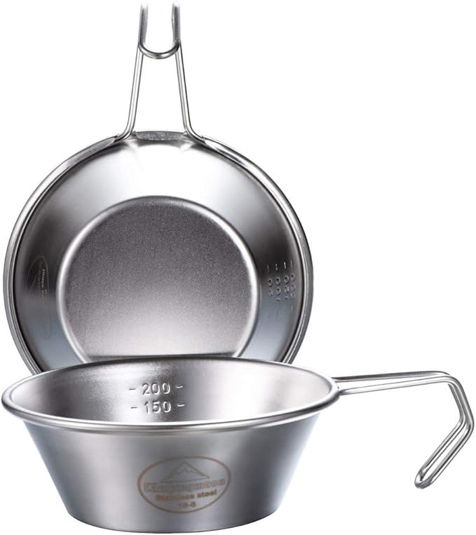 CAMPINGMOON 2pcs/4pcs Set Stainless Steel Camping Sierra Cup 310ml (JP-S-220-2P)