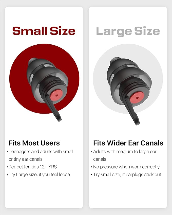 Motorcycle Ear Plugs for Wind Noise Reduction, 2 Pairs Reusable Motorcycle Accessories - Moto Earplugs, Soft Comfortable Hearing Protection for Motorbike, Touring, Racing, Riding - 25dB, 2 Sizes