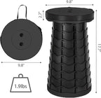 Wind Tour Portable Foldable Telescoping Stool Lightweight Collapsible Stool Retractable for Adults Outdoor Fishing Hiking Travel BBQ (Black)