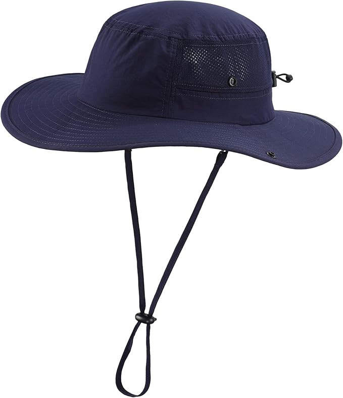 Home Prefer UPF50+ Mens Sun Hat Wide Brim Womens UV Protection Beach Bucket Hat for Fishing Hiking Snap Up Cowboy Hat