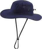 Home Prefer UPF50+ Mens Sun Hat Wide Brim Womens UV Protection Beach Bucket Hat for Fishing Hiking Snap Up Cowboy Hat